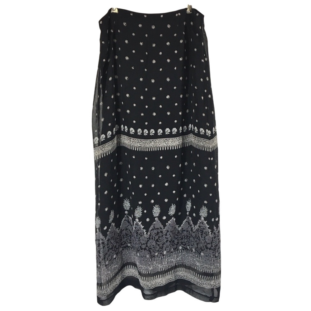 Vintage Clio Sheer Boho Overlay Midi Skirt